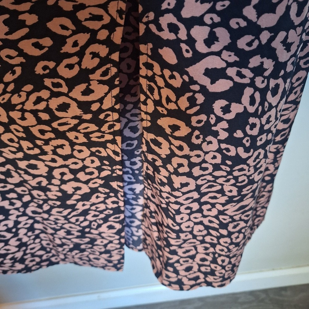 SHEIN Leopard Print A-Line Midi Skirt Brown Black Size Small - Picture 2 of 6